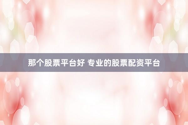 那个股票平台好 专业的股票配资平台