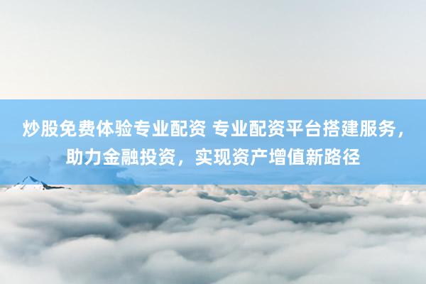 炒股免费体验专业配资 专业配资平台搭建服务，助力金融投资，实现资产增值新路径