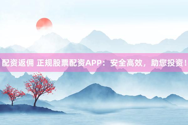 配资返佣 正规股票配资APP：安全高效，助您投资！