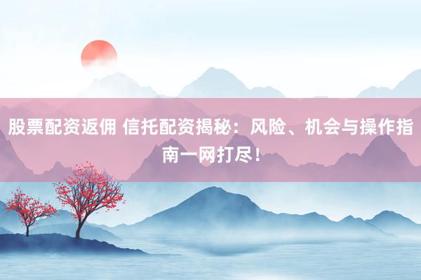 股票配资返佣 信托配资揭秘：风险、机会与操作指南一网打尽！