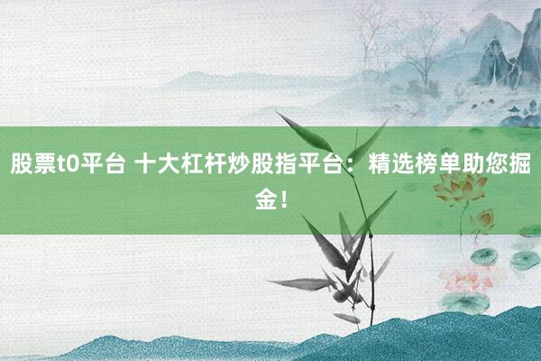 股票t0平台 十大杠杆炒股指平台：精选榜单助您掘金！