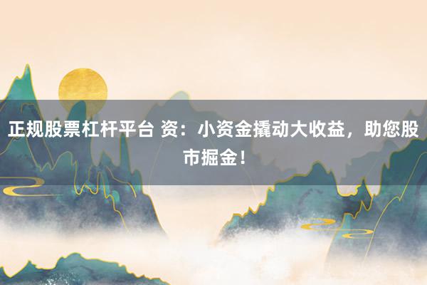正规股票杠杆平台 资：小资金撬动大收益，助您股市掘金！