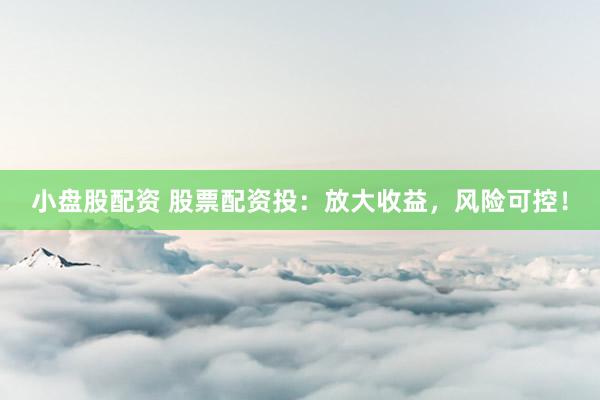 小盘股配资 股票配资投：放大收益，风险可控！
