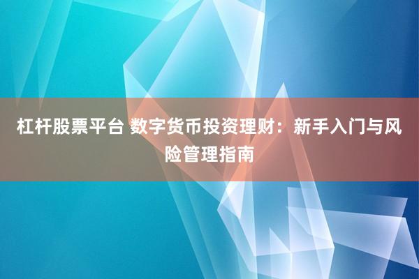 杠杆股票平台 数字货币投资理财:新手入门与风险管理指南