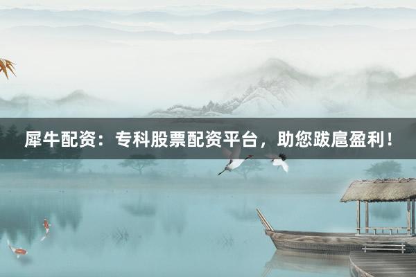 犀牛配资：专科股票配资平台，助您跋扈盈利！