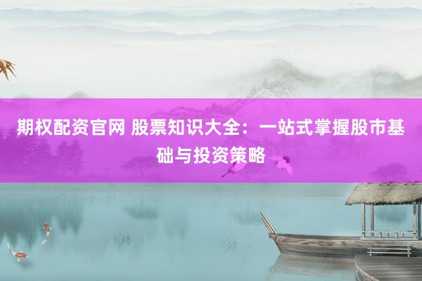 期权配资官网 股票知识大全:一站式掌握股市基础与投资策略